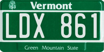 VT license plate LDX861