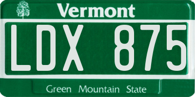 VT license plate LDX875