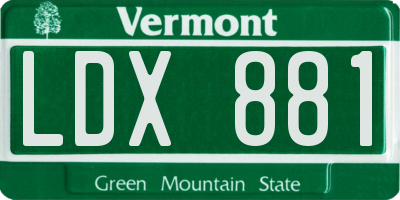 VT license plate LDX881