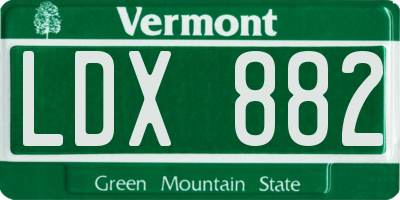 VT license plate LDX882