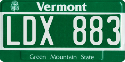 VT license plate LDX883