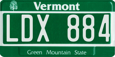VT license plate LDX884