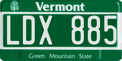 VT license plate LDX885