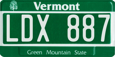VT license plate LDX887