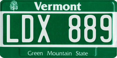 VT license plate LDX889