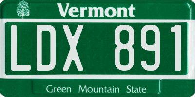 VT license plate LDX891