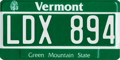 VT license plate LDX894