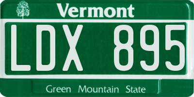 VT license plate LDX895