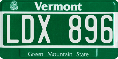 VT license plate LDX896