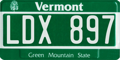 VT license plate LDX897