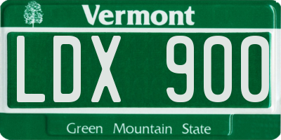 VT license plate LDX900