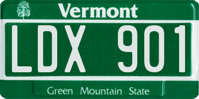 VT license plate LDX901