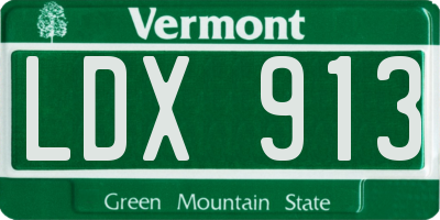 VT license plate LDX913