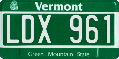 VT license plate LDX961