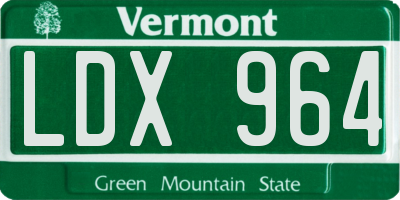 VT license plate LDX964