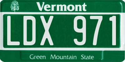 VT license plate LDX971