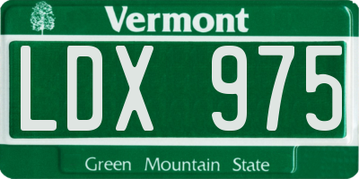 VT license plate LDX975