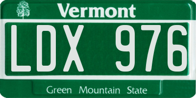 VT license plate LDX976