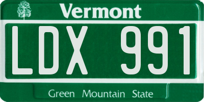 VT license plate LDX991