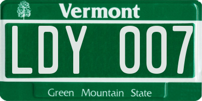 VT license plate LDY007