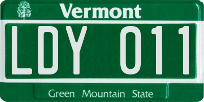 VT license plate LDY011
