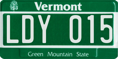 VT license plate LDY015