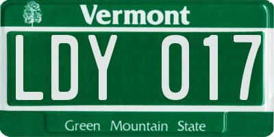 VT license plate LDY017