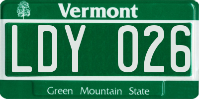 VT license plate LDY026