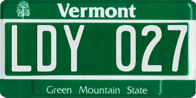 VT license plate LDY027