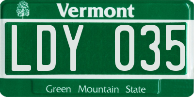 VT license plate LDY035