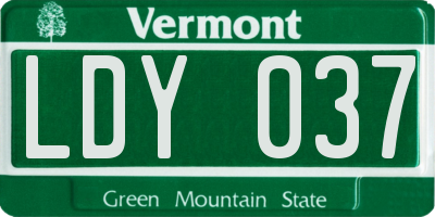 VT license plate LDY037