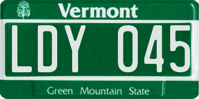 VT license plate LDY045