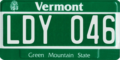 VT license plate LDY046