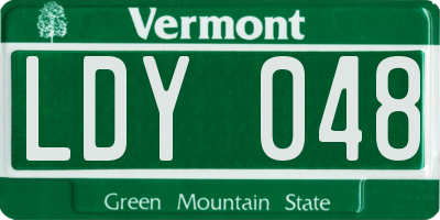 VT license plate LDY048