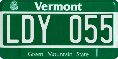 VT license plate LDY055