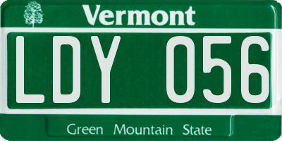 VT license plate LDY056