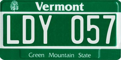 VT license plate LDY057