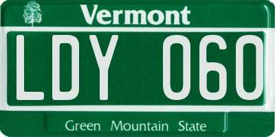 VT license plate LDY060