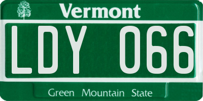 VT license plate LDY066