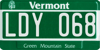VT license plate LDY068