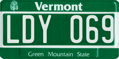 VT license plate LDY069