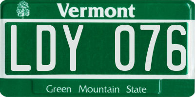 VT license plate LDY076