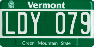 VT license plate LDY079