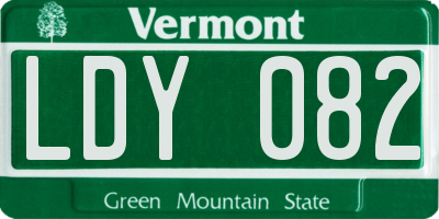 VT license plate LDY082