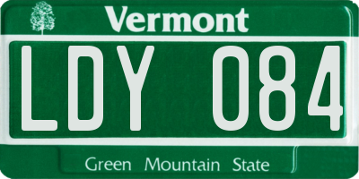 VT license plate LDY084