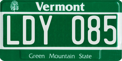 VT license plate LDY085