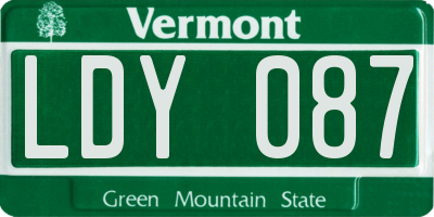 VT license plate LDY087