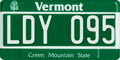 VT license plate LDY095