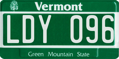 VT license plate LDY096