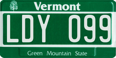 VT license plate LDY099